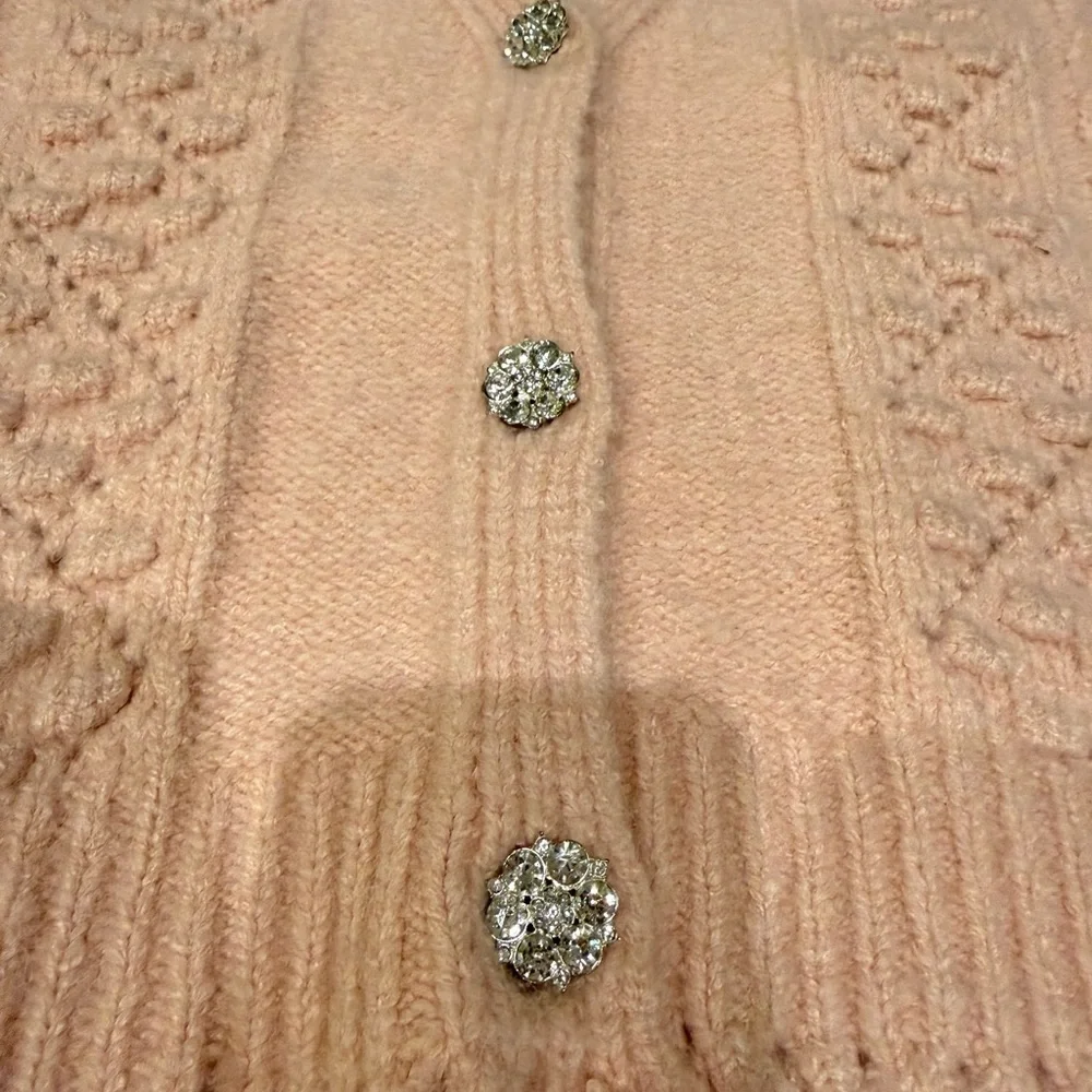 See and be seen Beautiful Wool Acryloc Rhinestone Button-Up Cardigan - Picture 10 of 13